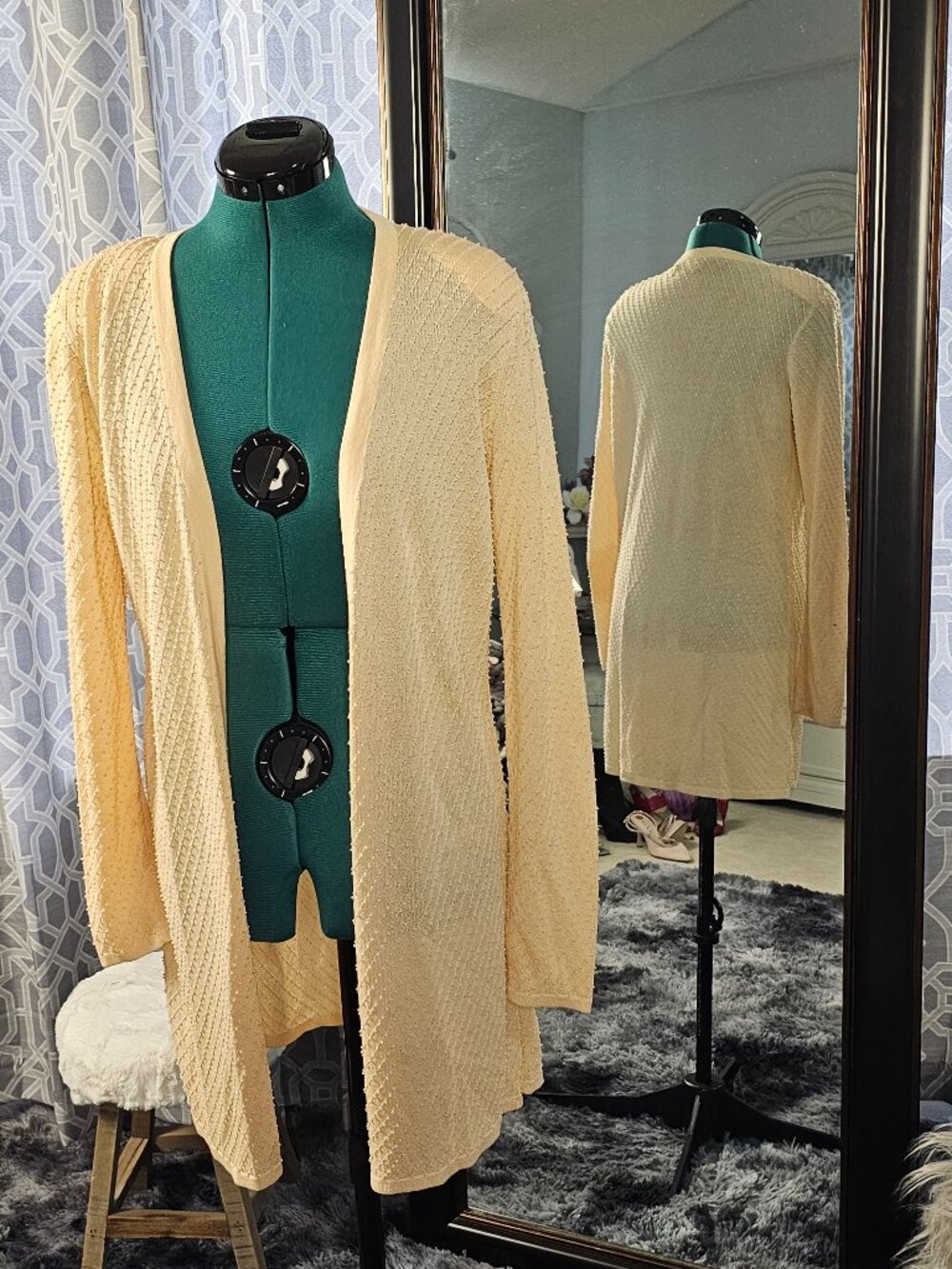 Dana Buchman Knit Cardigan, Size S • Pastel Yellow